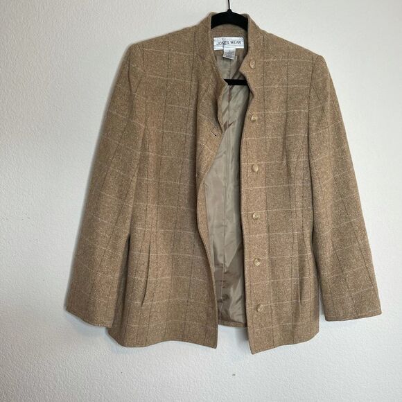 ‎Vintage wool tan windowpane jacket - Picture 2 of 6